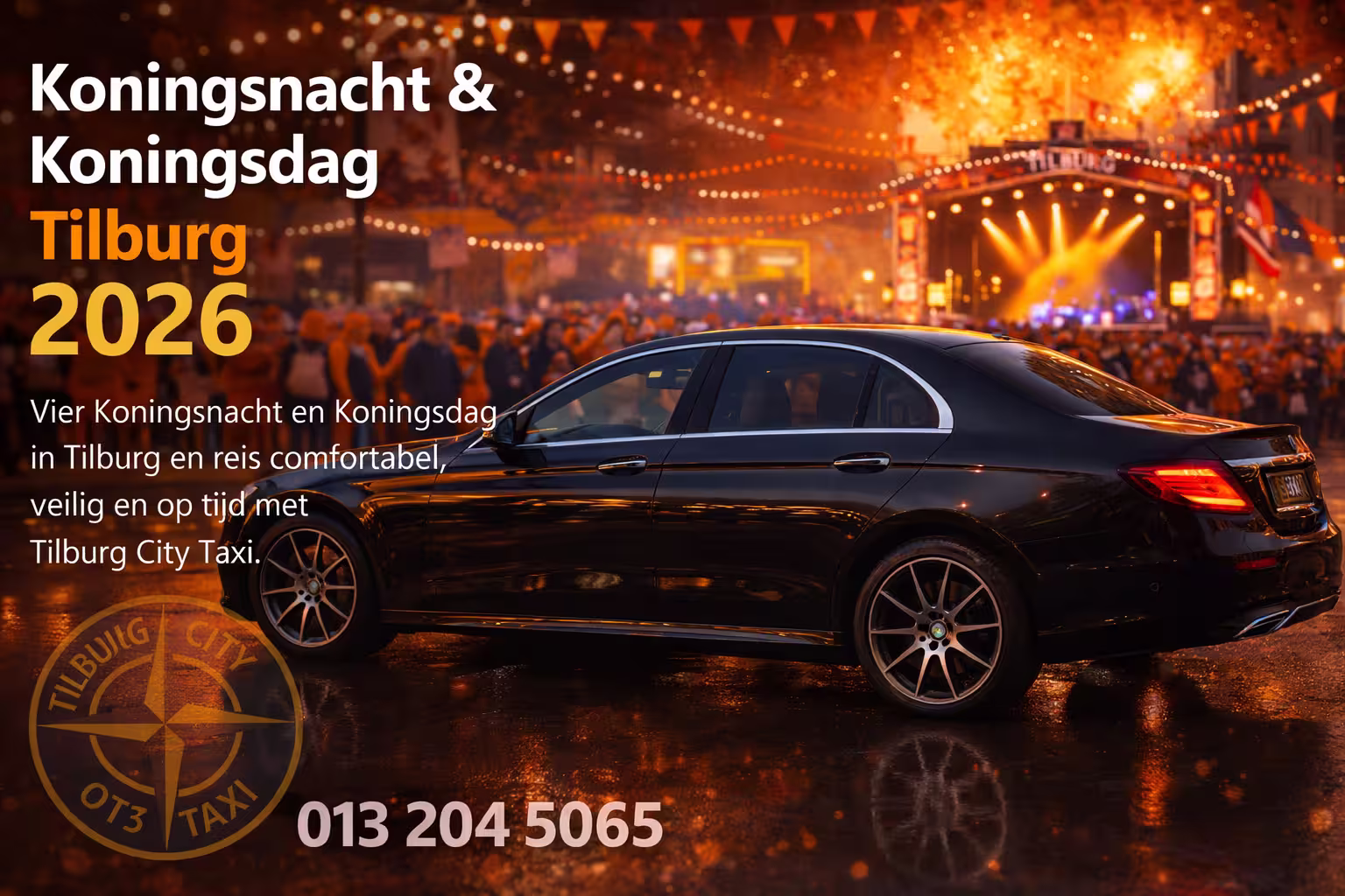Taxi Tilburg Koningsnacht 2026 vervoer